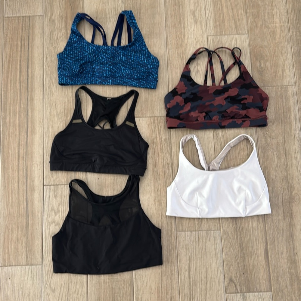 Set of 5 Lululemon Sports Bras Size 10